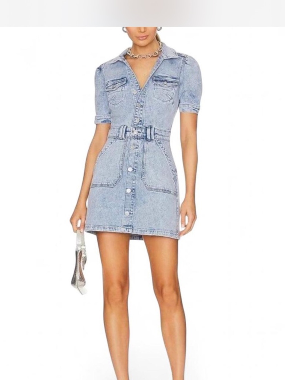 PAIGE denim Mayslie dress sz 10 EUC Alivia acid wash